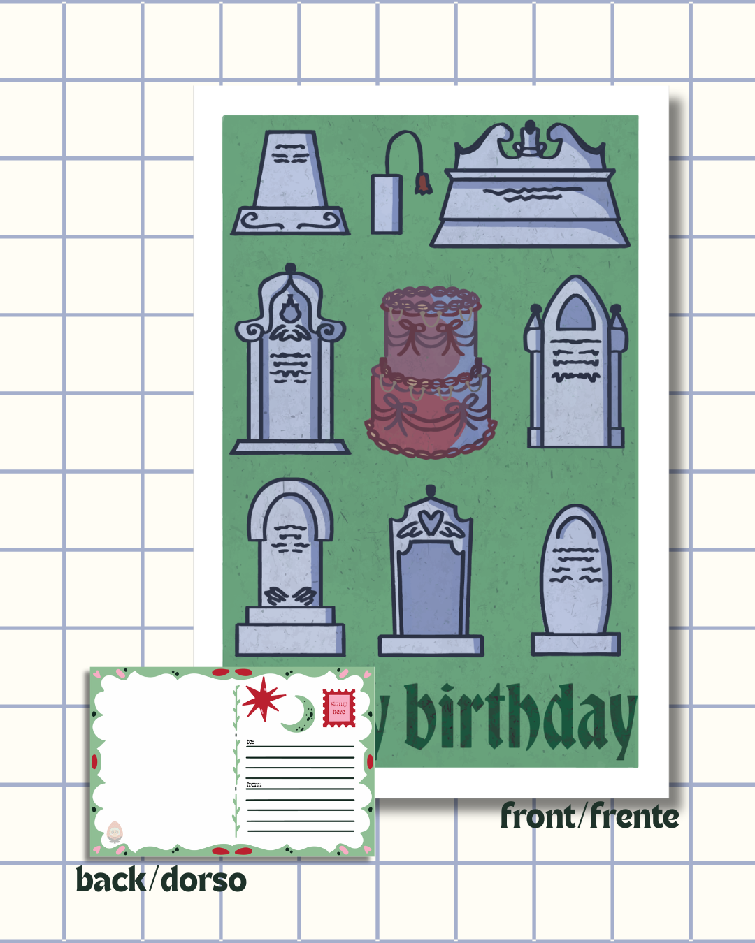 a "grave" birthday card